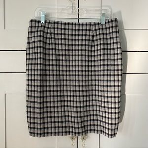 [J. Jill] Ponte Knit M Petite Pencil Skirt Plaid